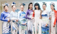 Ngọc Hân mang áo dài biển đảo từng diễn tại trụ sở UNESCO tới họp báo Tiền Phong Marathon