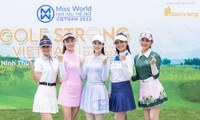 Đỗ Mỹ Linh - Lương Thùy Linh hội ngộ trên sân golf, khoe dáng bên dàn thí sinh Miss World VN 2022