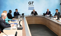 Các lãnh đạo G7 cùng khách mời là Thủ tướng Úc và Thủ tướng Hàn Quốc trong cuộc gặp ở miền tây nam nước Anh. (Ảnh: Reuters)