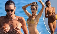 Alessandra Ambrosio nóng bỏng &apos;gây mê&apos; với bikini màu nude