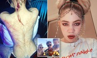 Bạn gái tỷ phú Elon Musk khoe hình xăm kín lưng