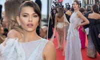 Siêu mẫu Georgia Fowler mặc đầm xuyên thấu, không nội y &apos;nóng mắt&apos; trên thảm đỏ Cannes