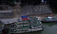 Các tàu tuần tra của Trung Quốc tại cảng Guan Lei trên sông Lan Thương – tên gọi của Trung Quốc đối với phần sông Mekong chảy qua lãnh thổ nước này. Ảnh: Chinamil 
