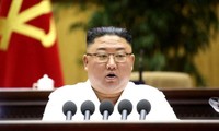 Ông Kim Jong-un trong một cuộc họp của Đảng Lao động Triều Tiên. Ảnh: EPA.