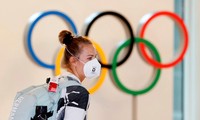 Vận động viên Đức đeo khẩu trang dự thế vận hội Olympic Tokyo. Ảnh: AP