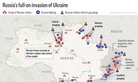 Các hướng tấn công của quân Nga từ ba phía vào Ukraine