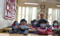 Học sinh Trường tiểu học Trần Quốc Toản, Hà Nội. Ảnh: Ng Hà