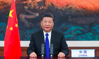 Chủ tịch Trung Quốc Tập Cận Bình có bài phát biểu trực tuyến tại hội nghị của Hội đồng Y tế thế giới ngày 18/5. Ảnh: Xinhua