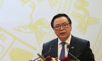 Trưởng ban Đối ngoại T.Ư Hoàng Bình Quân chủ trì cuộc họp thông báo cho Đoàn Ngoại giao và các Tổ chức quốc tế tại Việt Nam về Đại hội đại biểu toàn quốc lần thứ XIII của Đảng. Ảnh: Như Ý