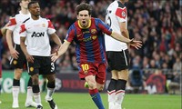 Messi ăn mừng bàn thắng ở trận chung kết năm 2011