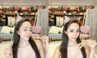 Quỳnh Nga diện váy ngủ trễ nải nóng bỏng 