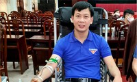 Anh Vũ Văn Thái, Bí thư Ðoàn xã Ngô Quyền (huyện Thanh Miện, Hải Dương) đã 16 lần tình nguyện hiến máu. Ảnh: NVCC
