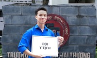 Bạn Hoàng Quý Dương, sinh viên Trường ĐH Ngoại thương tham gia “Mùa hè xanh” tại xã Y Tịch, huyện Chi Lăng, tỉnh Lạng Sơn