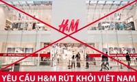 Bức ảnh được người dùng Twitter Việt Nam chia sẻ để kêu gọi tẩy chay H&M. Ảnh: Twitter