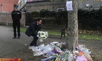 Thứ trưởng Ngoại giao Tô Anh Dũng đặt hoa tưởng niệm 39 nạn nhân. Ảnh: BNG 