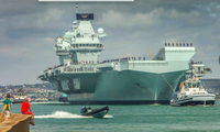Tàu sân bay HMS Queen Elizabeth của Anh dự kiến sẽ đến biển Đông vào năm 2021ảnh: Plymouthherald