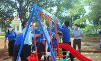 Khu vui chơi tại điểm trường thuộc xã vùng 3 của tỉnh Đắk Lắk