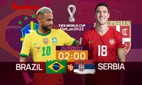 World Cup 2022: Tương quan trước trận Brazil - Serbia, 2 giờ 25/11