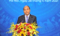 Chủ tịch nước Nguyễn Xuân Phúc phát biểu tại Lễ kỷ niệm 135 năm Ngày Quốc tế Lao động (1/5/2021).
