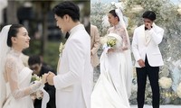 Ngô Thanh Vân khóc trong đám cưới: &quot;Khi mình không còn tin vào tình yêu thì Huy xuất hiện&quot;