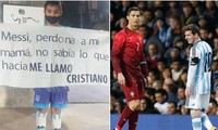 Cậu bé fan của Messi cầm tấm bảng xin lỗi thần tượng vì bị mẹ đặt tên là... Cristiano