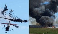 Khoảnh khắc kinh hoàng của thảm kịch hai máy bay đâm vào nhau giữa không trung ở Mỹ