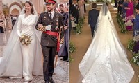 Váy cưới tuyệt mỹ của cô dâu vừa kết hôn với Thái tử Jordan đắt đến mức nào?