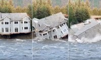 Video cả ngôi nhà rơi xuống sông do lũ lụt ở Mỹ, cảnh báo khẩn cấp được ban hành