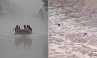 Video nước lụt dâng đột ngột cuốn trôi nhóm du khách ở Trung Quốc, ai nhìn cũng “đứng tim”