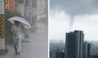 Video lốc xoáy do bão Lan gây ra khi đổ bộ Nhật Bản, mưa to chưa từng có tiền lệ