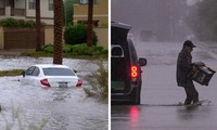 Những hình ảnh bão Hilary ở Mỹ: Bùn đổ xuống phố xối xả, cả một phần đường bị sập