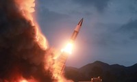 Hình ảnh Triều Tiên thử vũ khí mới do KCNA công bố ngày 11/8. Ảnh: Reuters
