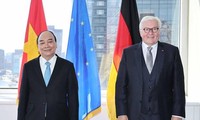 Chủ tịch nước Nguyễn Xuân Phúc gặp Tổng thống Đức Frank-Walter Steinmeier. (Ảnh: Thống Nhất/TTXVN)