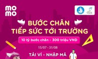 Chương trình đi bộ "Bước chân tiếp sức tới trường" đặt mục tiêu đạt 10 tỷ bước chân, quy đổi ra 300 triệu đồng để tiếp sức sinh viên