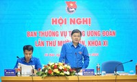 Bí thư thứ nhất T.Ư Đoàn Nguyễn Anh Tuấn phát biểu khai mạc hội nghị.