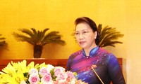 Chủ tịch Quốc hội Nguyễn Thị Kim Ngân phát biểu khai mạc Kỳ họp thứ sáu, Quốc hội khóa XIV. Ảnh: TTXVN