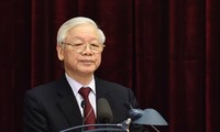 Tổng Bí thư, Chủ tịch nước Nguyễn Phú Trọng phát biểu tại phiên khai mạc. Ảnh Đoàn Bắc
