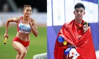 Quách Thị Lan và Nguyễn Huy Hoàng vinh dự cầm cờ cho đoàn thể thao Việt Nam tại Olympic Tokyo 2020.