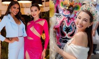 Hoa hậu Thùy Tiên rạng rỡ trên đường phố Peru, đứng cạnh Miss Grand Peru 1m82 vẫn nổi bật