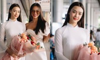 Đối thủ của Hoa hậu Khánh Vân tại Miss Universe mặc áo dài trắng tới Việt Nam