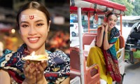 Á hậu Thủy Tiên chia sẻ cảm xúc đặc biệt khi lần đầu trải nghiệm nghi lễ cầu an ở Ấn Độ