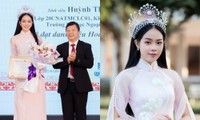 Cận cảnh nhan sắc trong trẻo của Hoa hậu Thanh Thủy ngày trở lại trường