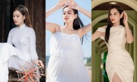 Hoa hậu Đỗ Thị Hà khoe nhan sắc trong trẻo trong loạt trang phục màu trắng