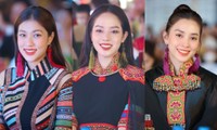 Tiền Phong Marathon 2023: Dàn Hoa - Á hậu khoe sắc rạng rỡ với áo dài thổ cẩm