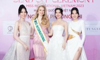 Á hậu Phương Nhi cùng dàn hậu đình đám khoe sắc bên đương kim Hoa hậu Quốc tế