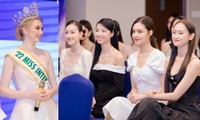 Thí sinh Miss World Vietnam 2023 khoe trình tiếng Anh cùng đương kim Miss International