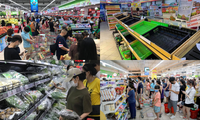 Người dân đổ xô đi siêu thị mua thực phẩm trước giờ Hà Nội siết chặt hoạt động phòng dịch