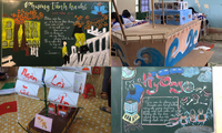 Loạt báo tường mừng Ngày nhà giáo Việt Nam 20/11: Có cả tác phẩm vẽ bảng phấn cực chất