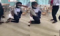 Xôn xao clip nữ sinh lớp 7 ở Quảng Bình bắt bạn quỳ, tát liên tiếp vào mặt