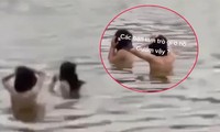 Vụ 2 người tắm ở hồ Hoàn Kiếm: Dùng áo trùm kín đầu nên bị hiểu nhầm là nữ